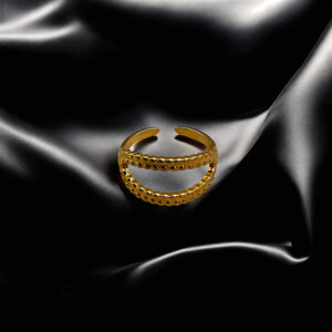 Chunky Dome Ring – Gold-Plated Steel