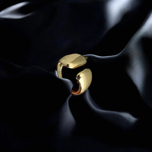 Open Wrap Ring – Adjustable Gold Steel