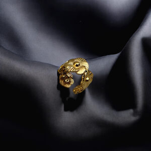Vintage Skull Ring – Gold on Steel