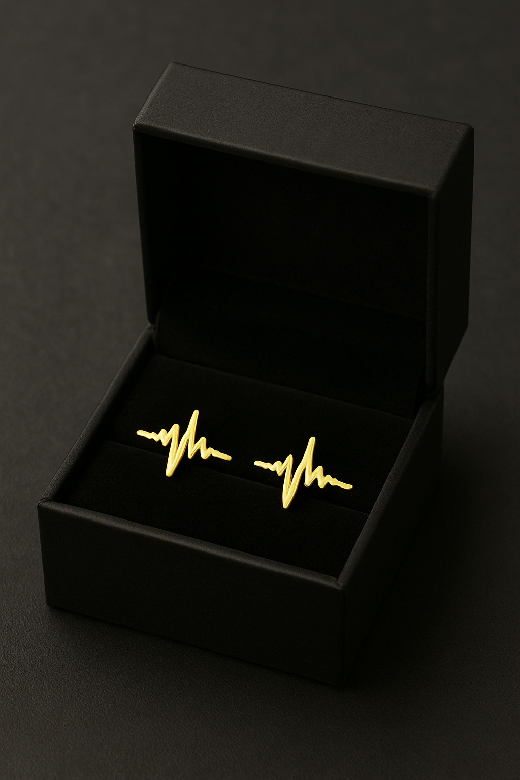 AK Elegant Gems Heartbeat Pulse Gold Earrings