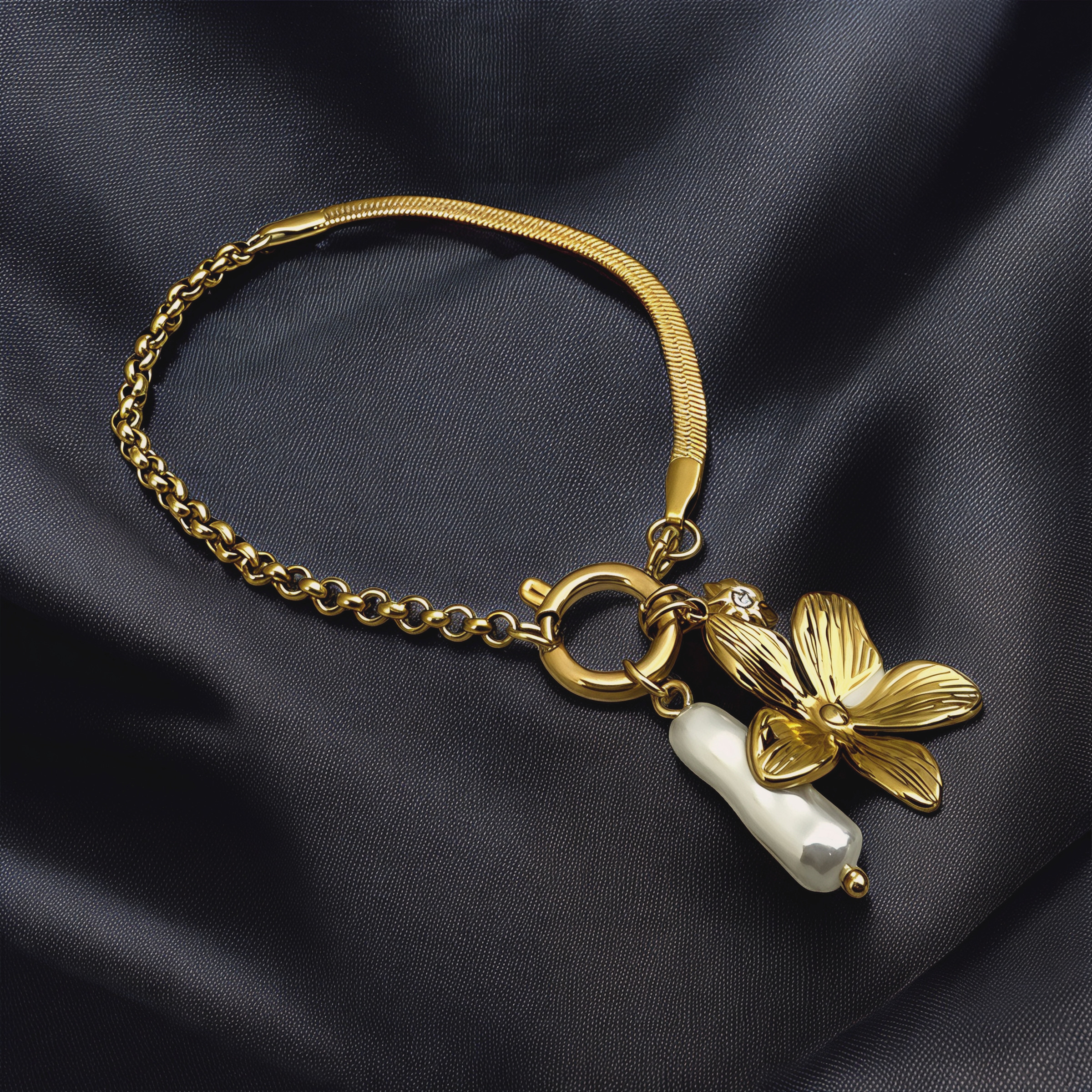 Eternal Blossom Pearl Charm Bracelet