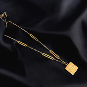 ✨ AK Elegant Gems ✨ Golden Emblem Pendant Necklace