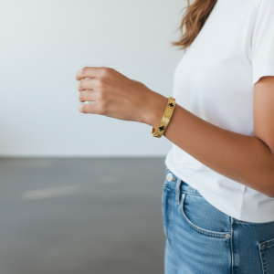 Golden Aura Clover Bangle for women anti tarnish