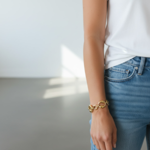 Aurum Luxe Bracelet anti tarnish 18k gold plated water resisitant minimal demi-fine bracelet for women