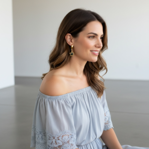 star hoop earrings women wearing from ak elegant gems