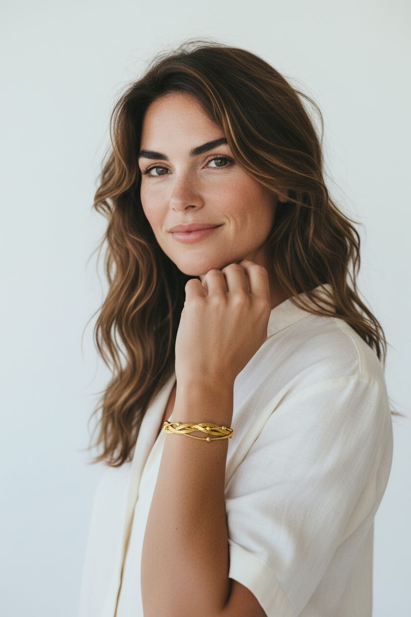 Elegant Twisted Gold Plated Chain Bracelet - Image 3