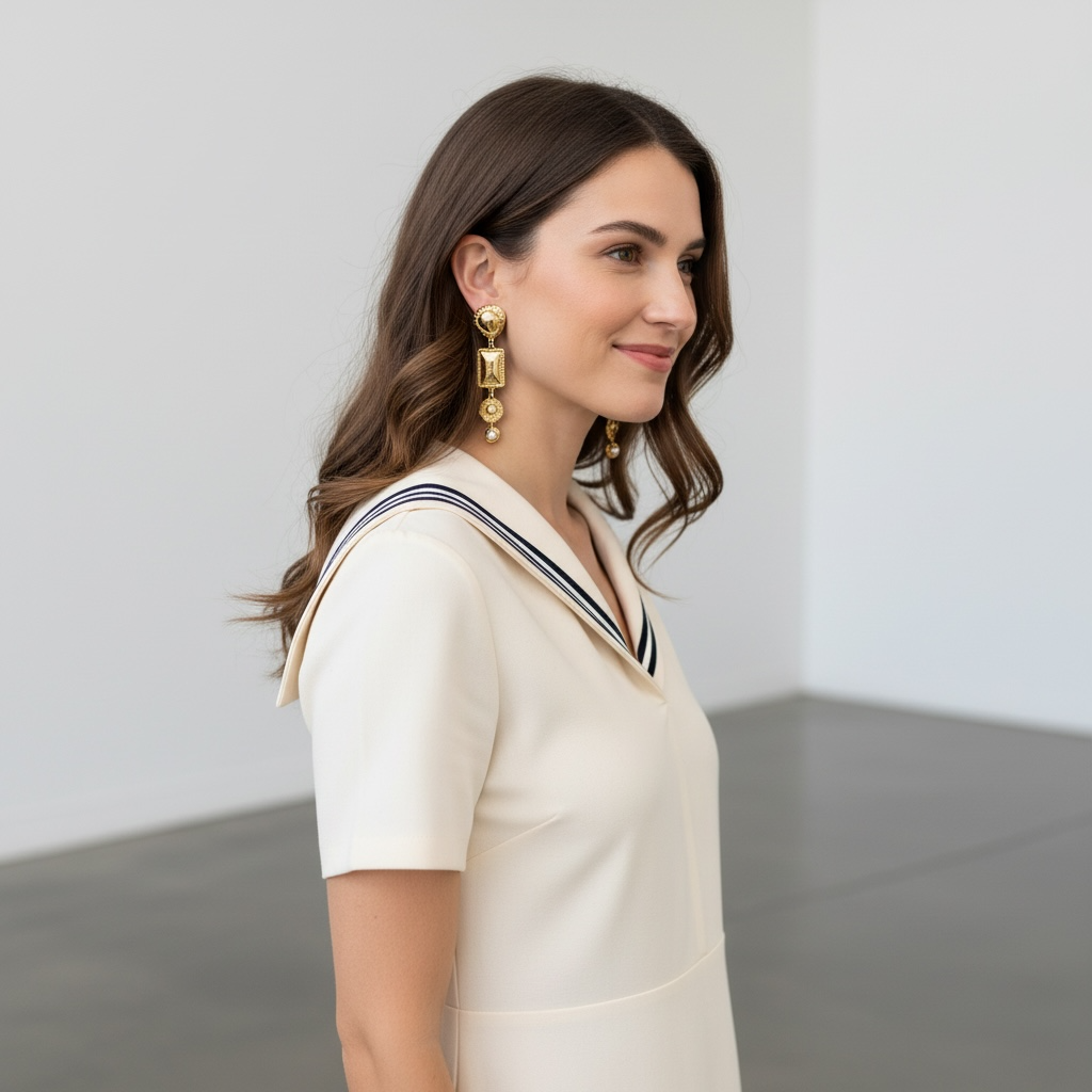 women wearing anti tarnish earrings 18k gold plated ak elegant gems