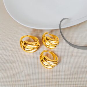 ak elegnt gems twisted anti tarnish ring for women & girls gold plated, skin friendly, adjustable , afforable price ring