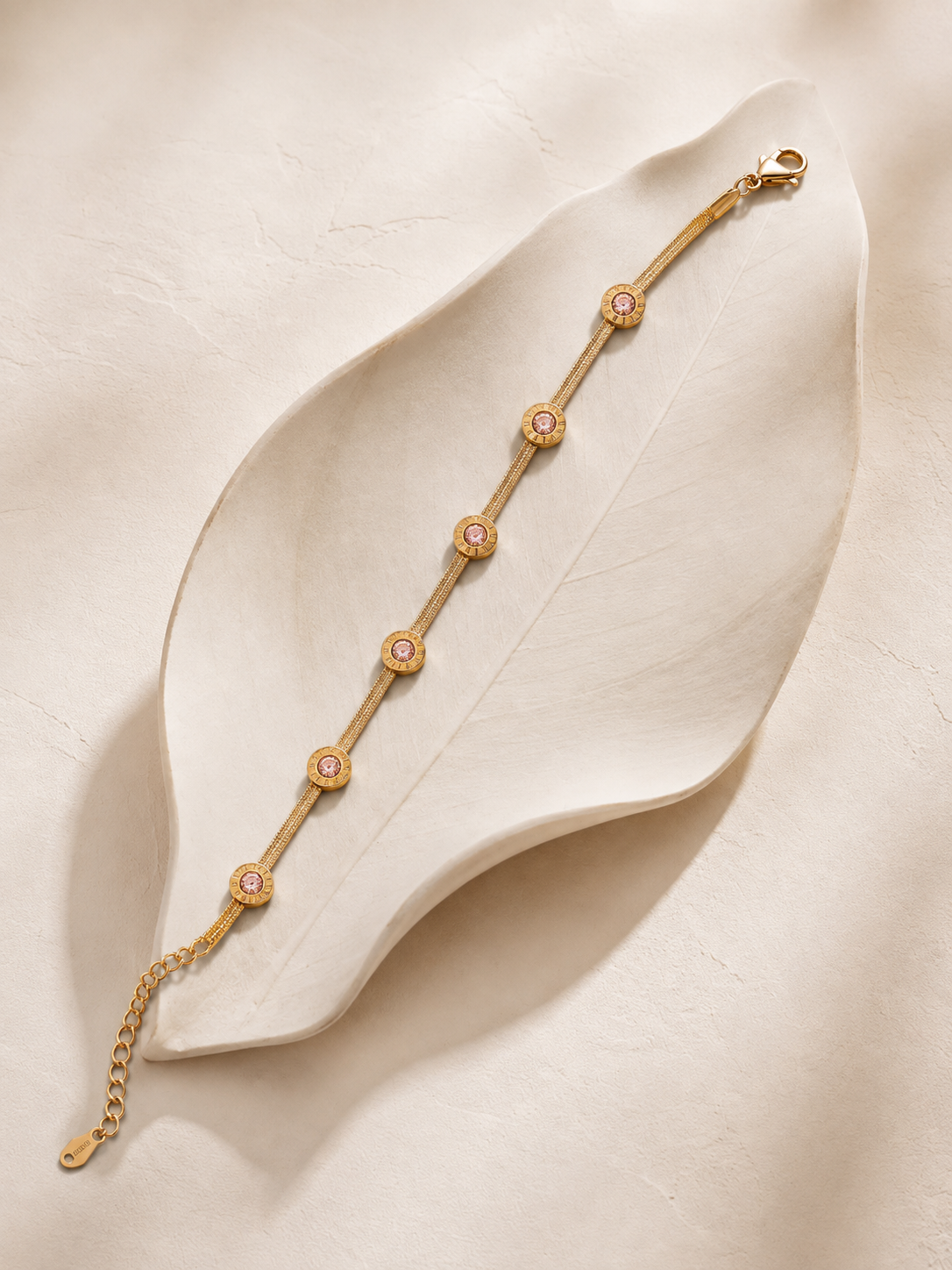 Celeste Roman Bracelet 18K Gold Plated Anti Tarnish Bracelet for Women by AK Elegant Gems