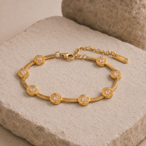 Celeste Roman Bracelet 18K Gold Plated Anti Tarnish Bracelet for Women by AK Elegant Gems